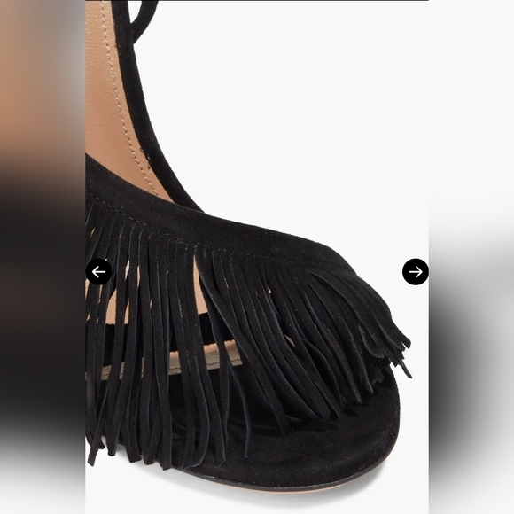 Aquazzurra Wild Fringe Black suede sandals - Picture 4 of 11
